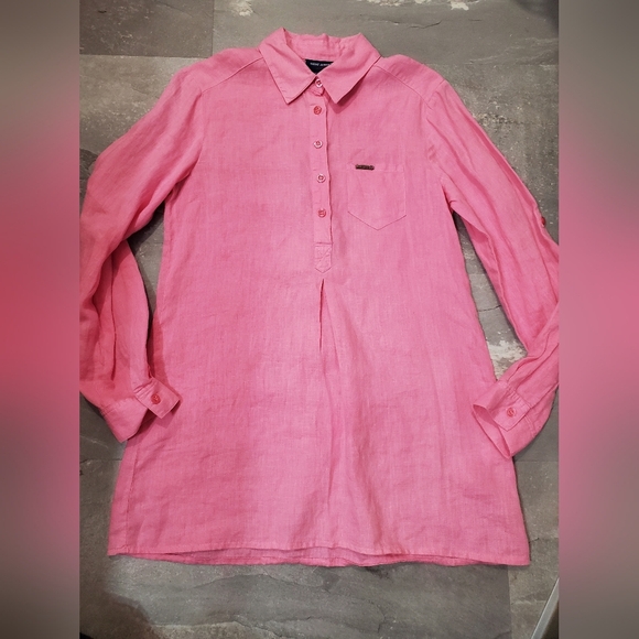 Saint James Tops - Saint-James Long Sleeves Button Down Blouse Top. Pink. 100% Linen. Size 6US.